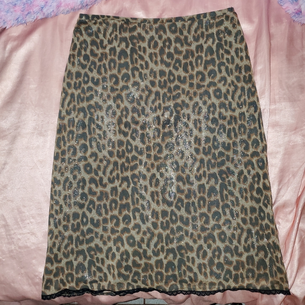 Sparkly Leopard Print Express Skirt 🐆